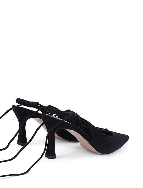 Женские туфли велюровые черные - фото 4 - Miraton