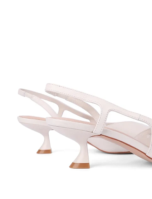 Женские туфли кожаные рисового цвета - фото 6 - Miraton