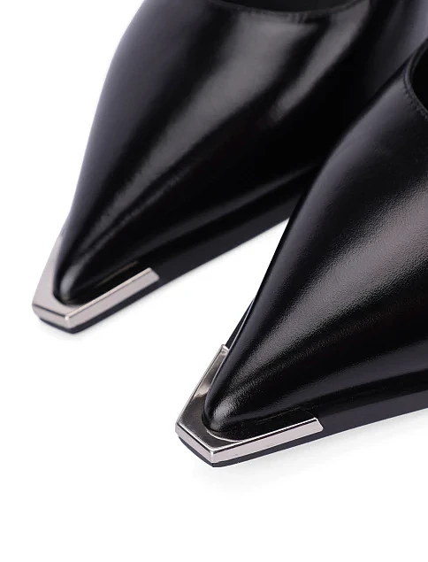 Женские туфли из масляной кожи черные - фото 6 - Miraton