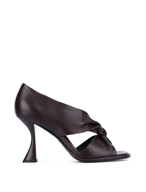 Женские туфли кожаные коричневые - фото 1 - Miraton