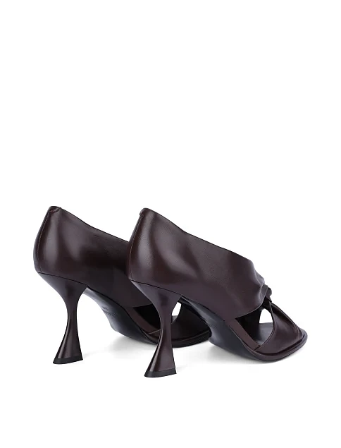 Женские туфли кожаные коричневые - фото 4 - Miraton