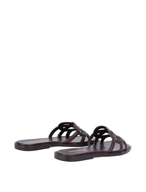 Жіночі шльопанці зі шкіри коричневі - фото 4 - Miraton