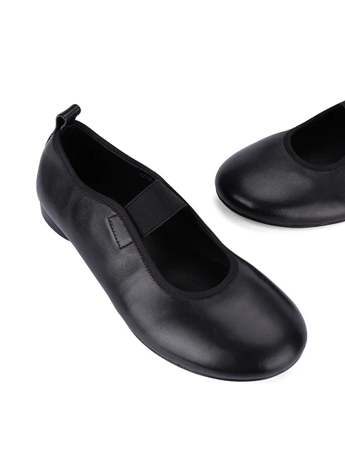 Женские балетки кожаные черные - фото 5 - Miraton