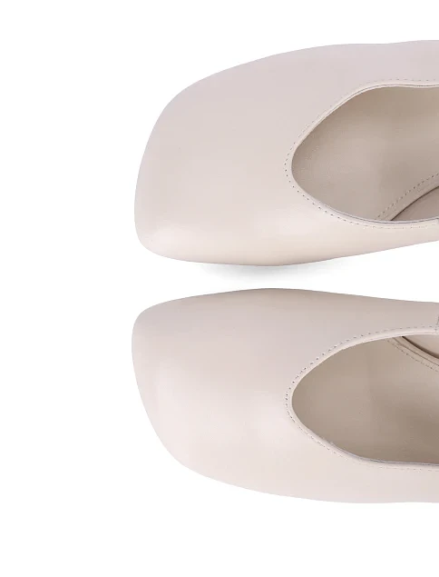 Женские туфли кожаные рисового цвета - фото 5 - Miraton