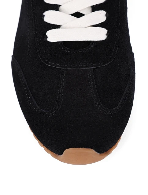 Женские кроссовки велюровые черные - фото 6 - Miraton