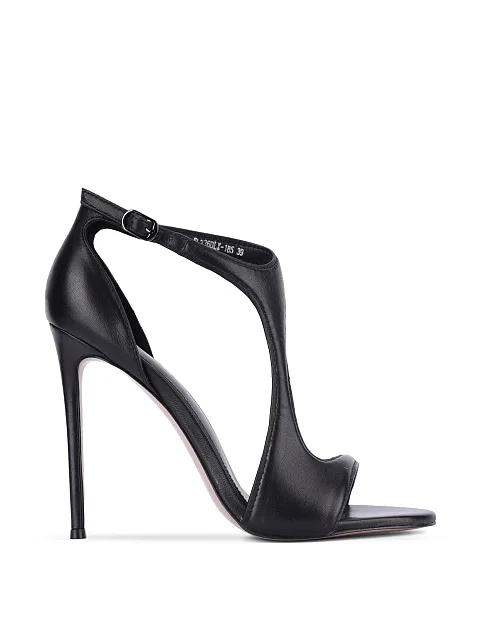 Жіночі босоніжки шкіряні чорні - фото 1 - Miraton