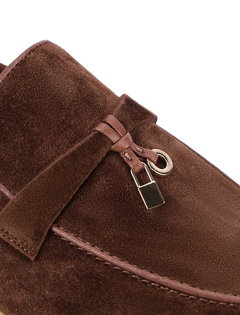 Женские слиперы велюровые коричневые - фото 6 - Miraton