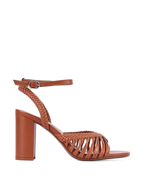 Женские босоножки кожаные коричневые - фото 1 - Miraton