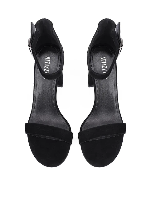 Женские босоножки велюровые черные - фото 2 - Miraton