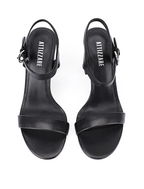 Женские босоножки кожаные черные - фото 2 - Miraton