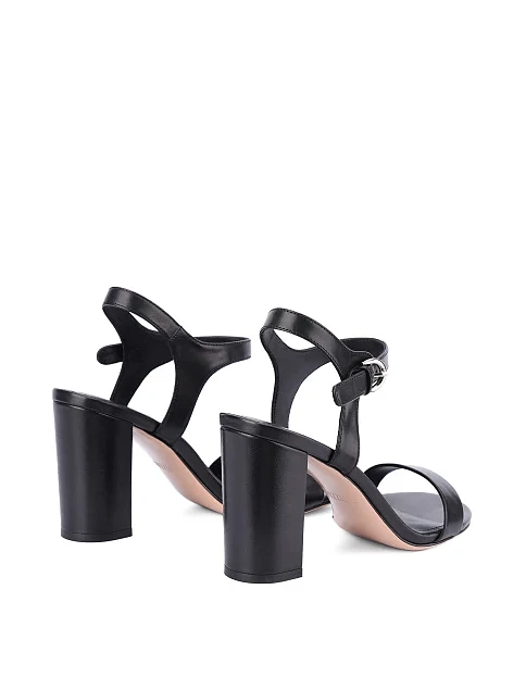 Женские босоножки кожаные черные - фото 4 - Miraton