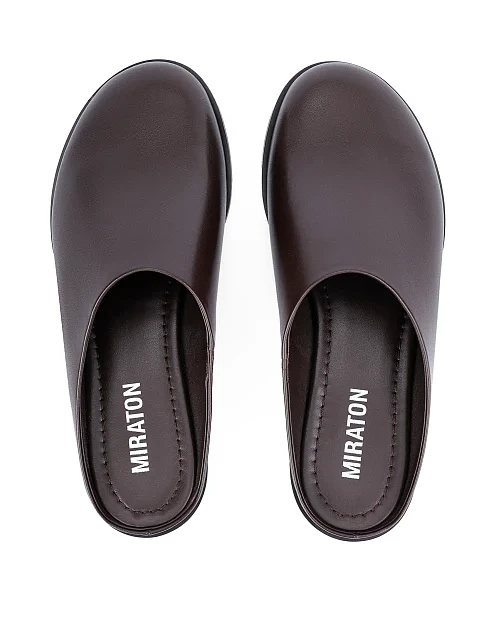 Жіночі сліпери шкіряні коричневі - фото 2 - Miraton