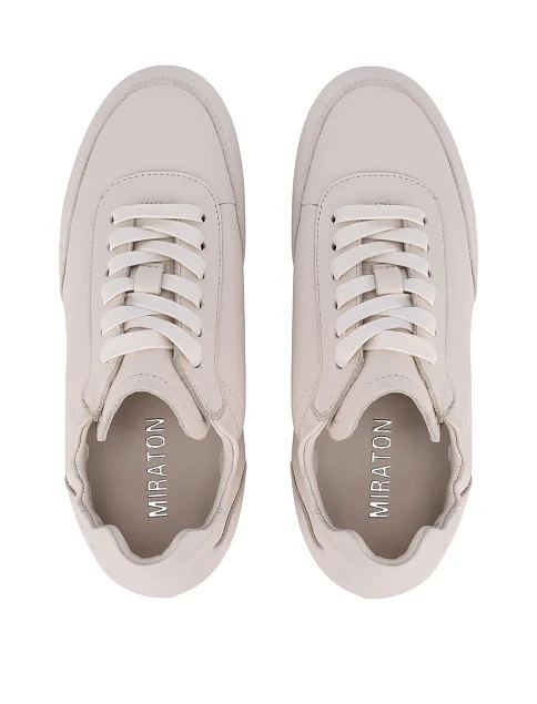 Жіночі кросівки шкіряні рисового кольору - фото 2 - Miraton