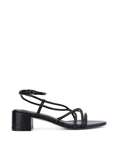 Жіночі босоніжки шкіряні чорні - фото 1 - Miraton