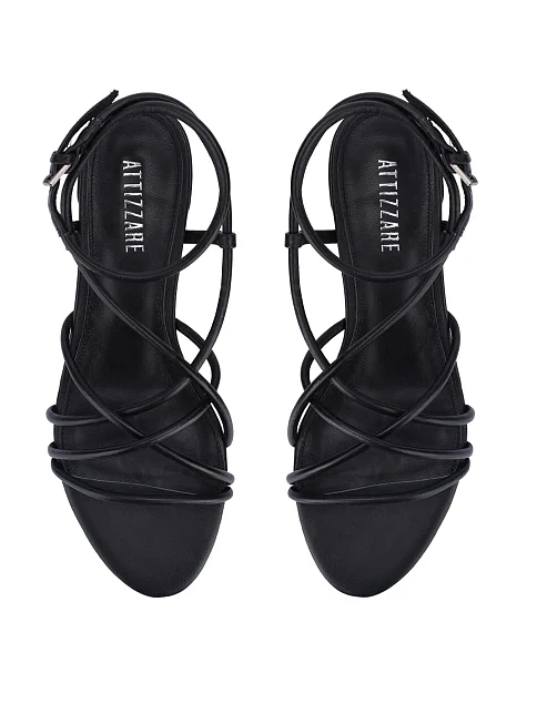 Жіночі босоніжки шкіряні чорні - фото 2 - Miraton