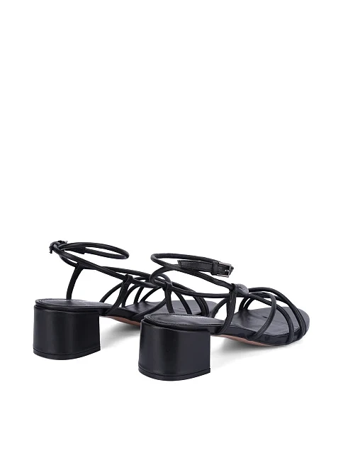 Жіночі босоніжки шкіряні чорні - фото 4 - Miraton