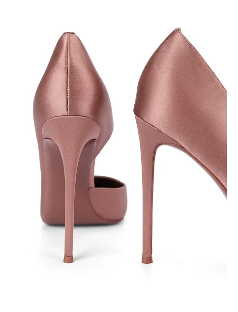 Женские туфли сатиновые бежевые - фото 5 - Miraton