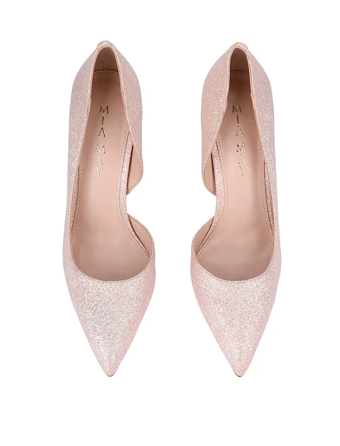 Женские туфли с глиттером золотого цвета - фото 2 - Miraton