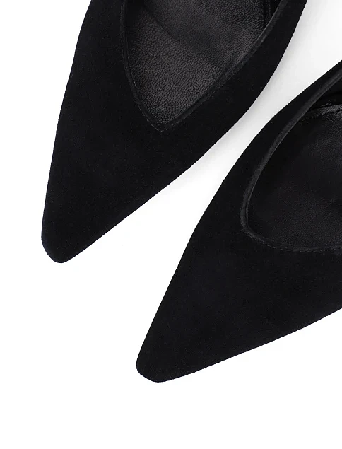 Женские туфли велюровые черные - фото 6 - Miraton