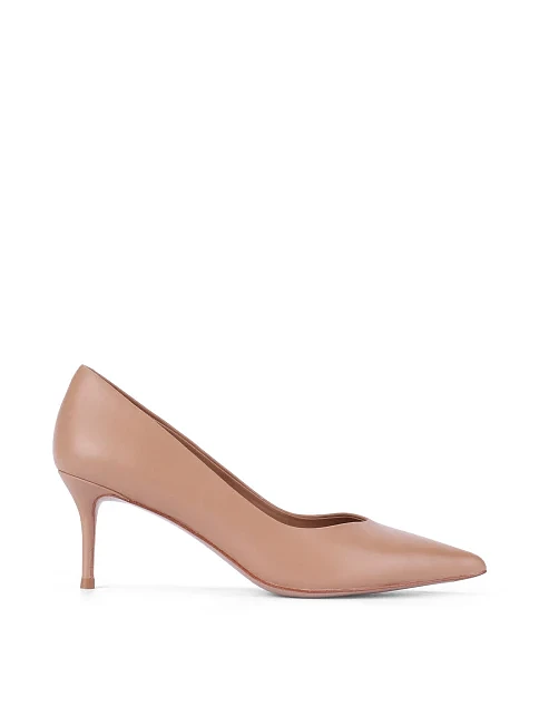 Женские туфли кожаные бежевые - фото 1 - Miraton