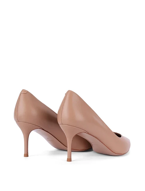 Женские туфли кожаные бежевые - фото 4 - Miraton