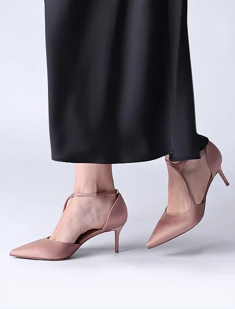 Жіночі туфлі сатинові бежеві - фото 7 - Miraton