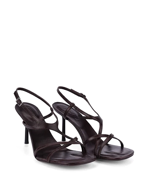 Женские босоножки кожаные черные - фото 3 - Miraton