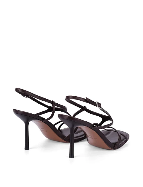 Женские босоножки кожаные черные - фото 4 - Miraton