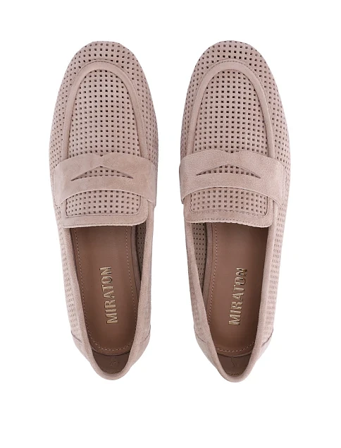 Женские слиперы велюровые бежевые - фото 2 - Miraton