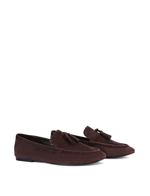 Женские слиперы велюровые коричневые - фото 3 - Miraton