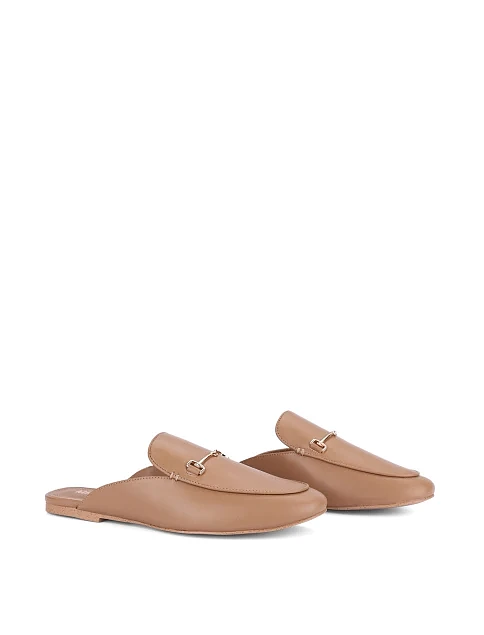 Женские слиперы кожаные бежевые - фото 3 - Miraton