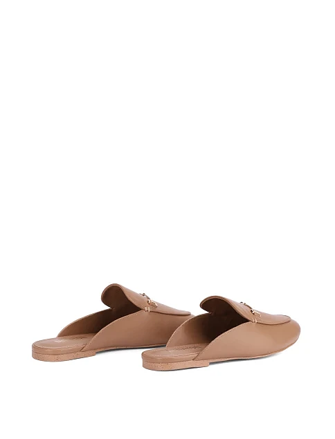 Женские слиперы кожаные бежевые - фото 4 - Miraton