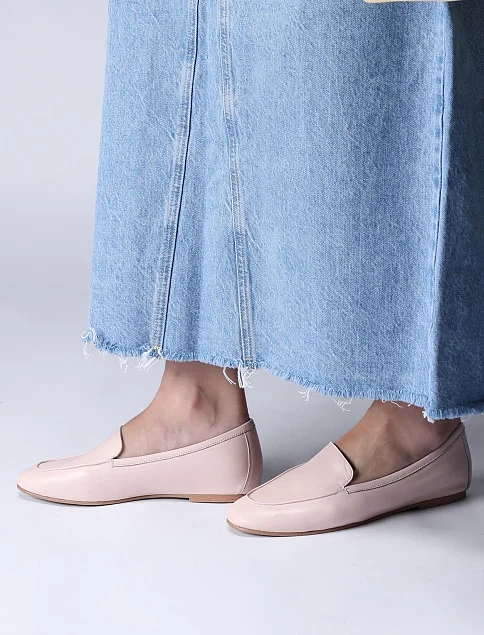 Женские слиперы кожаные бежевые - фото 7 - Miraton