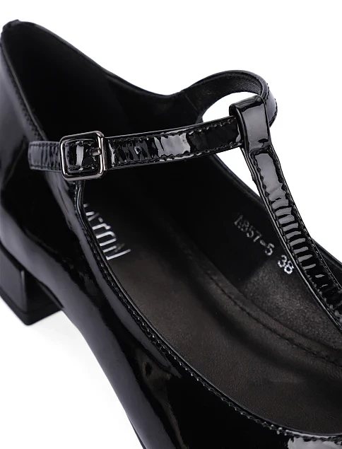 Женские балетки лаковые черные - фото 5 - Miraton