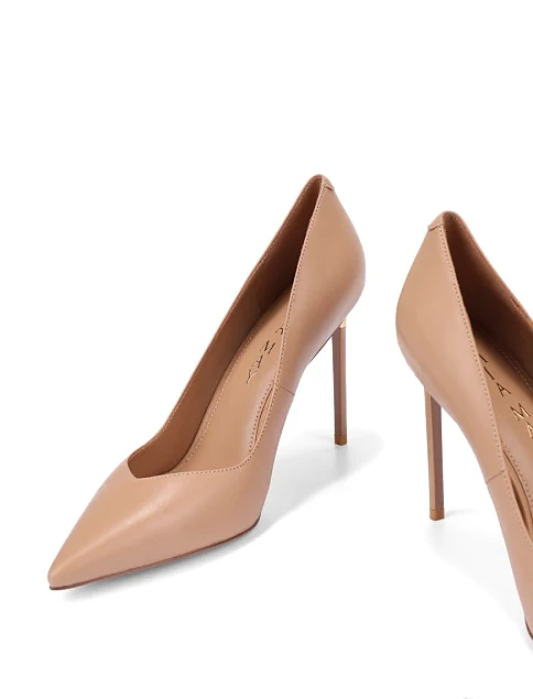 Женские туфли кожаные бежевые - фото 6 - Miraton