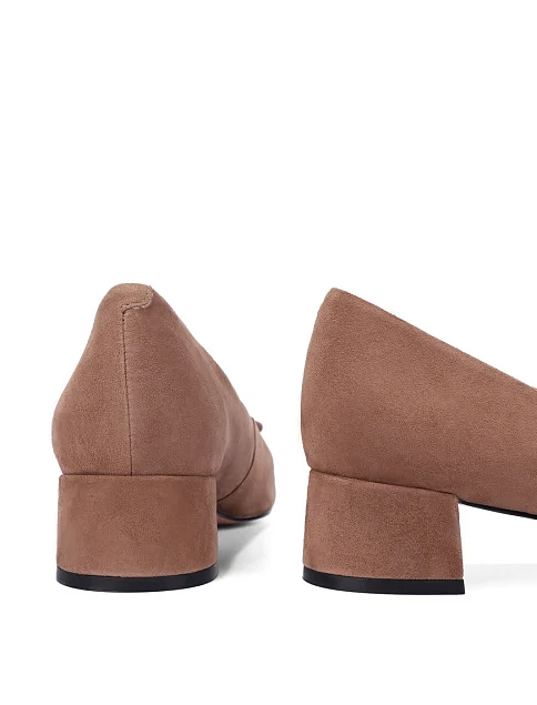 Женские туфли велюровые бежевые - фото 2 - Miraton