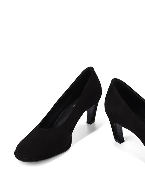 Женские туфли велюровые черные - фото 2 - Miraton