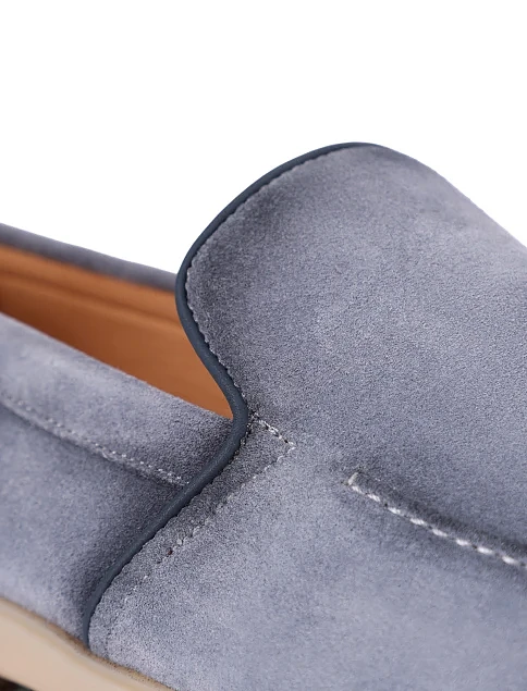 Чоловічі туфлі замшеві блакитні - фото 6 - Miraton