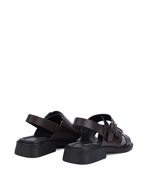 Женские сандалии кожаные коричневые - фото 4 - Miraton