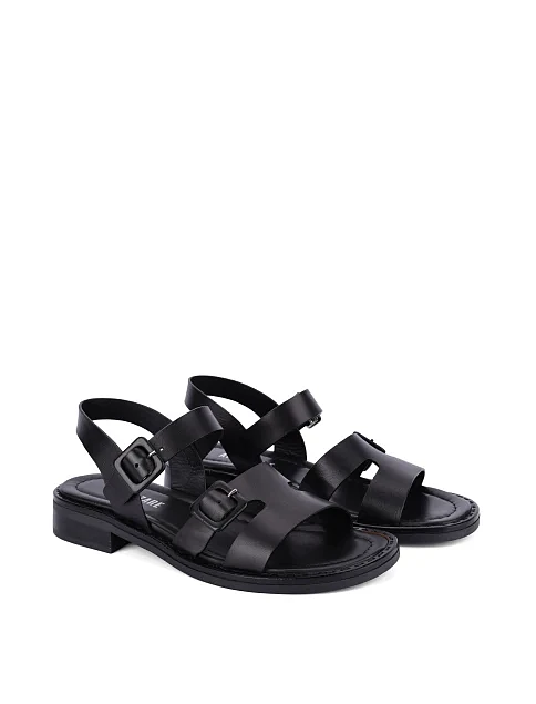 Жіночі сандалі шкіряні чорні - фото 3 - Miraton
