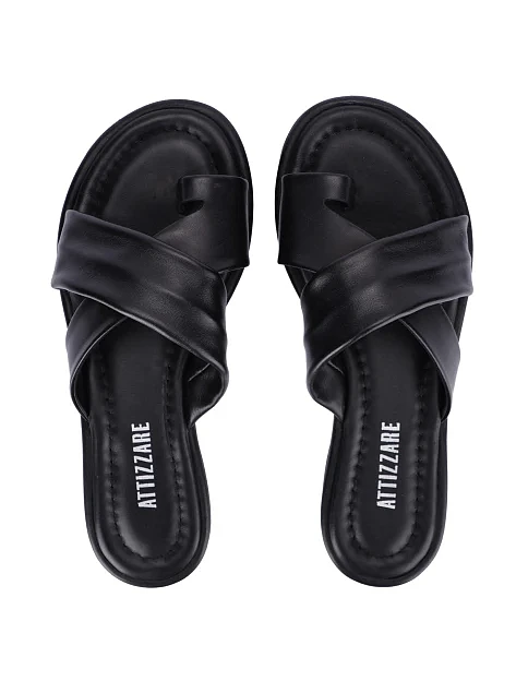 Женские шлепанцы кожаные черные - фото 3 - Miraton