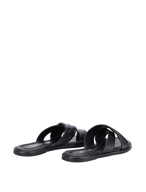 Женские шлепанцы кожаные черные - фото 4 - Miraton