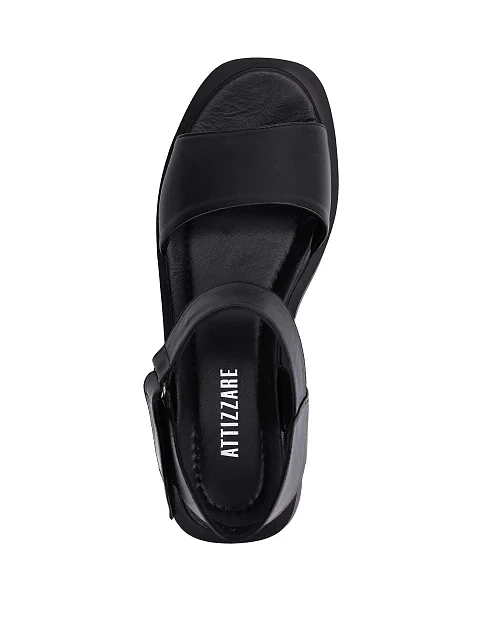 Женские сандалии кожаные черные - фото 2 - Miraton