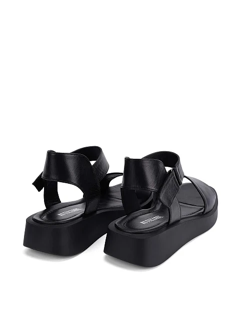 Женские сандалии кожаные черные - фото 4 - Miraton