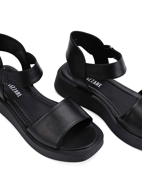 Женские сандалии кожаные черные - фото 5 - Miraton