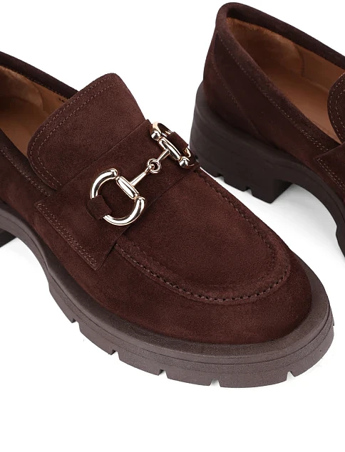 Женские туфли велюровые коричневые - фото 6 - Miraton