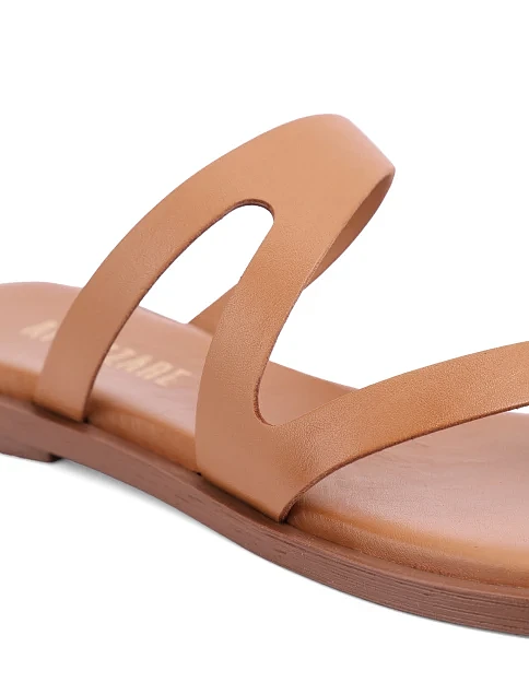 Женские шлепанцы кожаные бежевые - фото 5 - Miraton