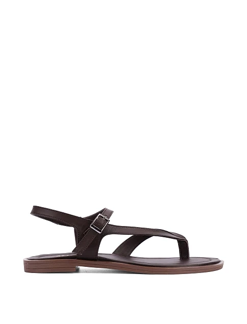 Женские сандалии кожаные коричневые - фото 1 - Miraton