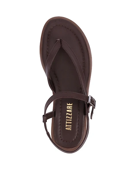Женские сандалии кожаные коричневые - фото 2 - Miraton