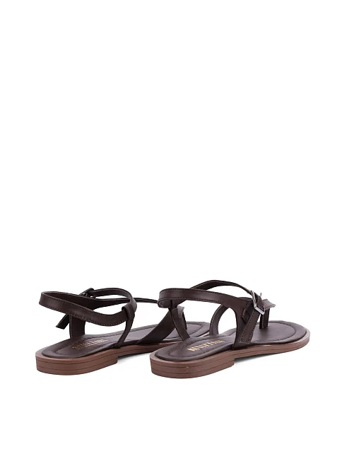 Женские сандалии кожаные коричневые - фото 4 - Miraton